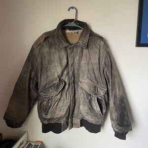 Vintage 90s made in Korea hunt club leather jacket